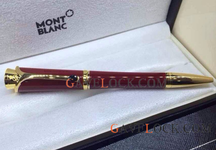 Montblanc Princess Red Gold Ballpoint Pens Replica